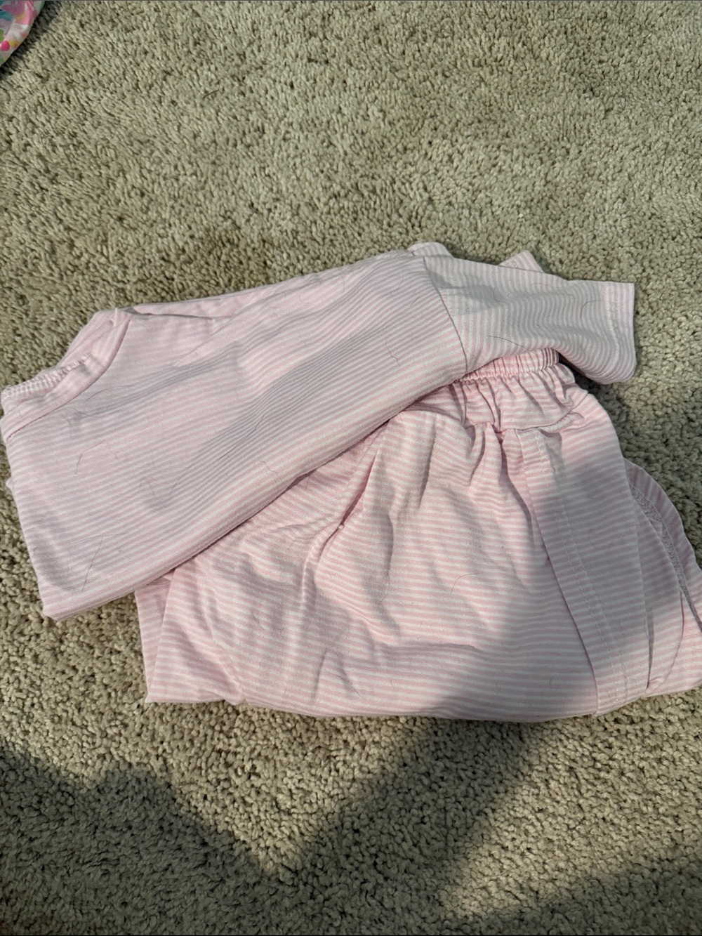 Soft Pink Striped Two-Piece Set